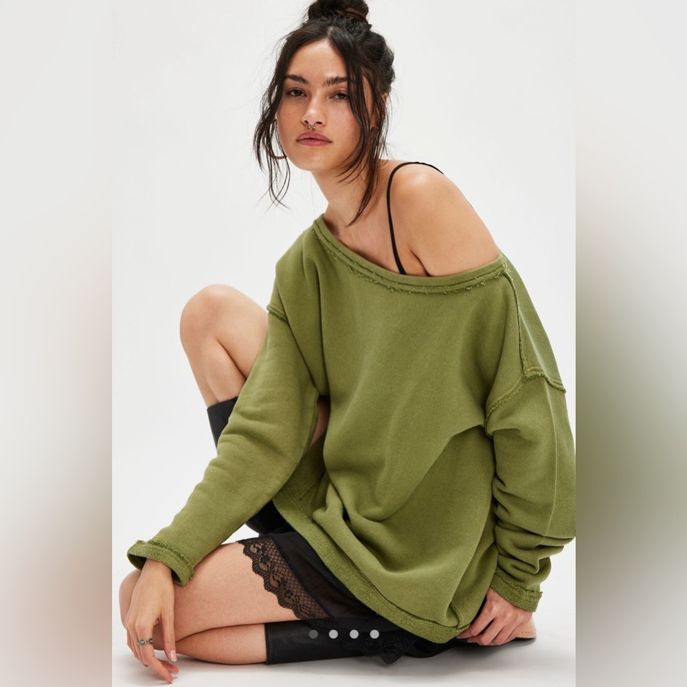 Free People Conrad Pullover - Size XS in Calliste Green (NWT) - READ NOTE - Picture 4 of 8